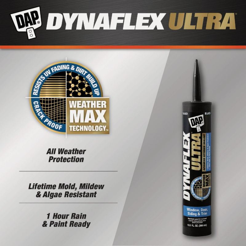 Dap Dynaflex Ultra Advanced Exterior Elastomeric Sealant Black, 10.1 Oz.