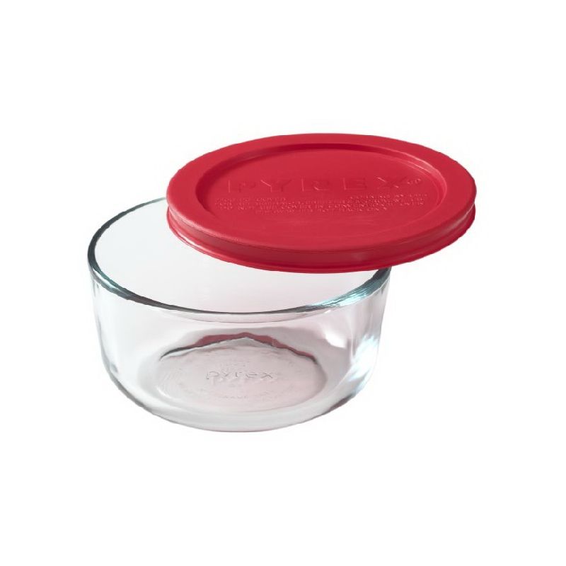 Pyrex 1069619 Food Container, Glass, 4-3/4 in Dia, 2-1/4 in H
