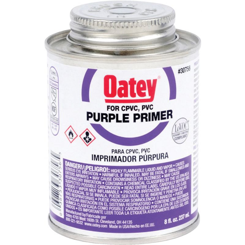 Oatey Purple Pipe and Fitting Primer for PVC/CPVC 8 Oz., Purple Tinted