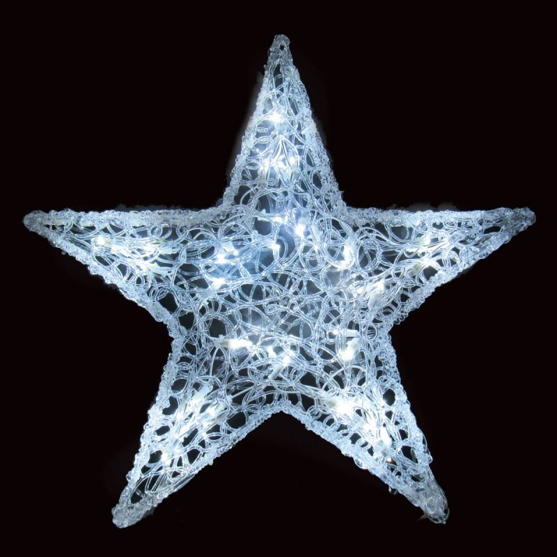 J Hofert LED Lighted Spun Glass Star