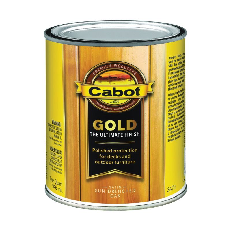 Cabot 05 Wood Conditioning Stain, Gold, Liquid, Sun Drenched Oak, 1 qt, Can Sun Drenched Oak