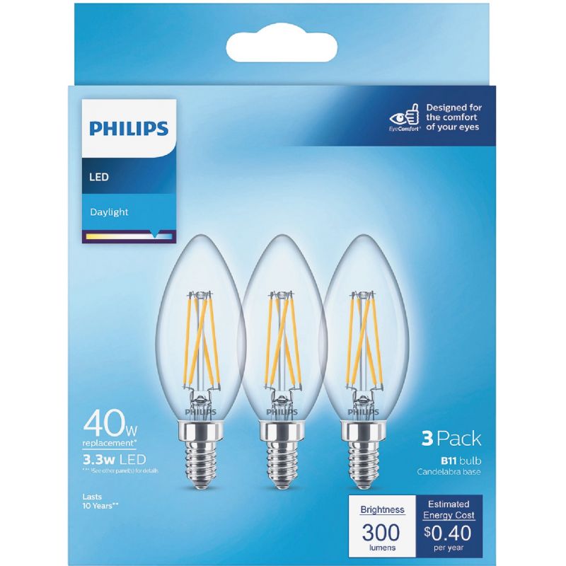 Philips B11 Candelabra LED Decorative Light Bulb