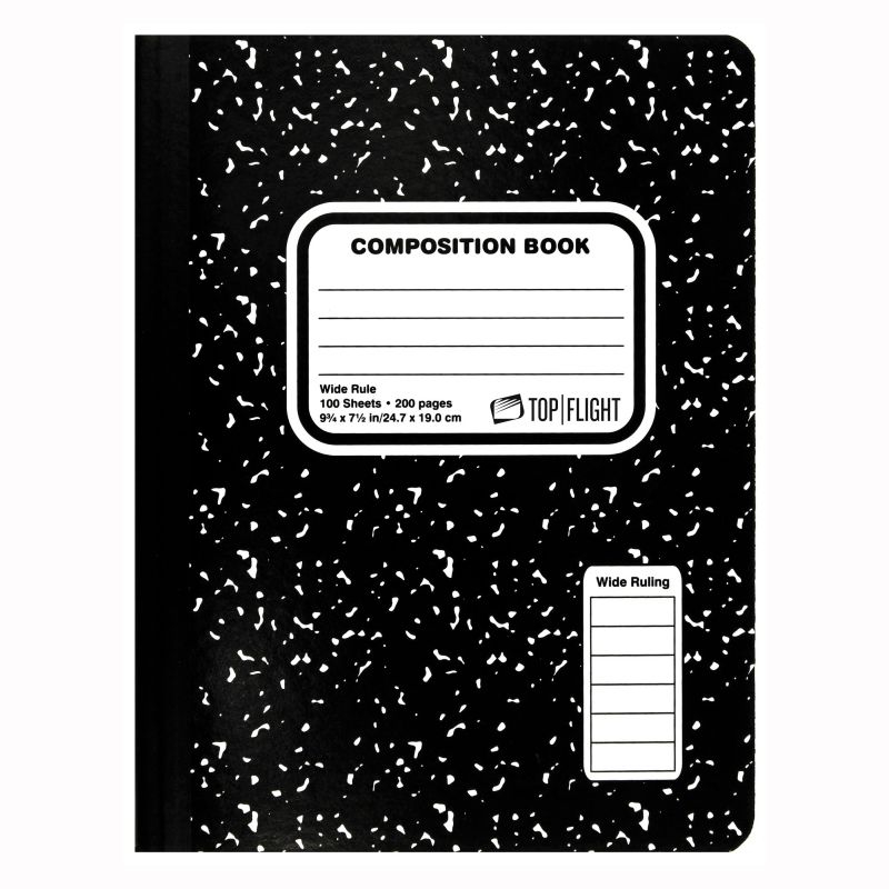 Top Flight MB100 Series 4511923 Marbled Composition Book, 100-Sheet, Sewn Binding (Pack of 6)