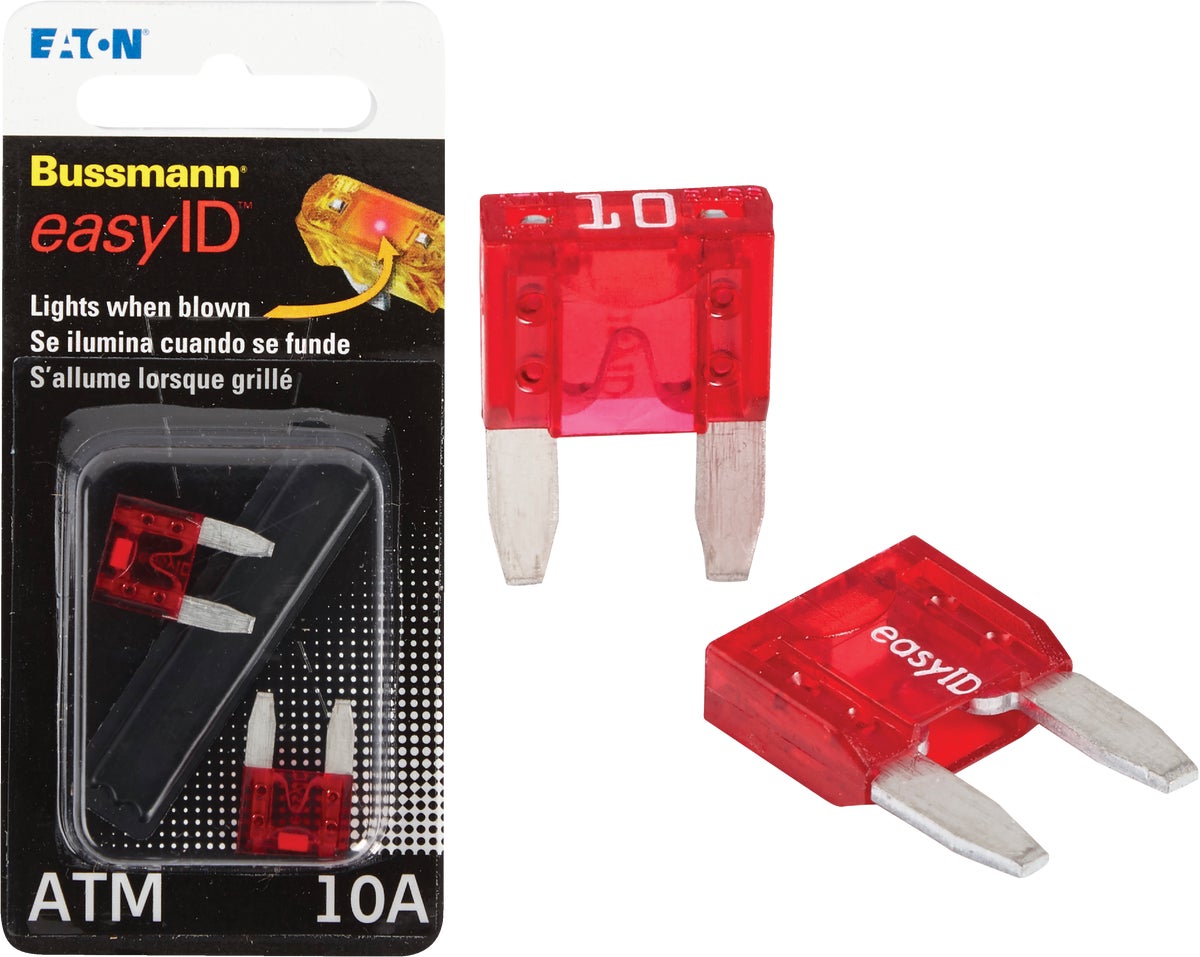 Pack of 2 Bussmann BP/ATM-10ID easyID Illuminating Blade Fuse, 