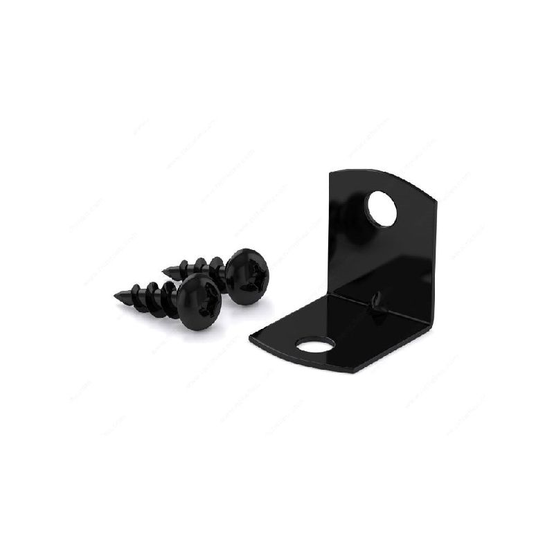 Reliable CSR34BZMR Corner Brace, 3/4 in L, 3/4 in W, 3/4 in H, Steel, 20 Thick Material Black (Pack of 5)