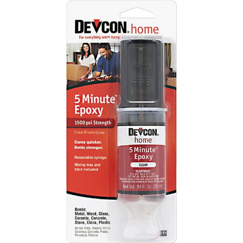Devcon 5 Minute Epoxy Syringe Clear, 1 Oz.
