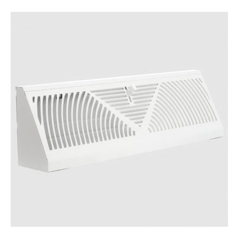 Imperial RG3056-A Baseboard Diffuser, 24 in L, 2-3/4 in W, 360 deg Air Deflection, Steel, White White