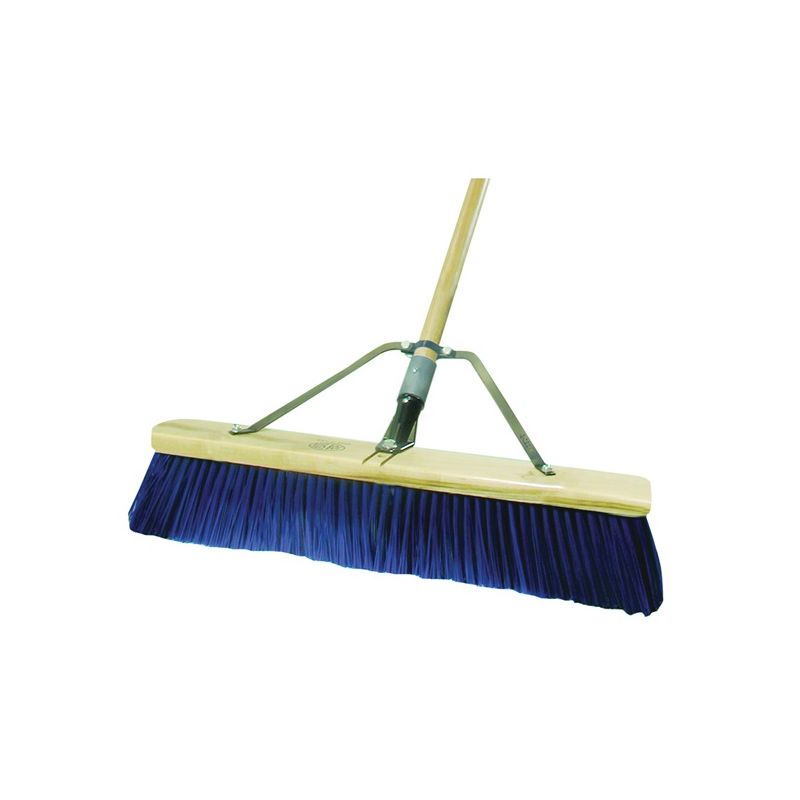 Quickie 00869HDSU Push Broom, 24 in Sweep Face, Polypropylene Bristle, Wood Handle