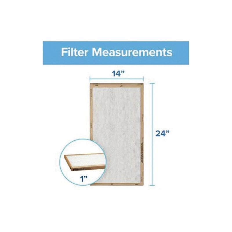 Filtrete FPL23-2PK-24 Air Filter, 24 in L, 14 in W, 2 MERV, For: Air Conditioner, Furnace and HVAC System (Pack of 24)