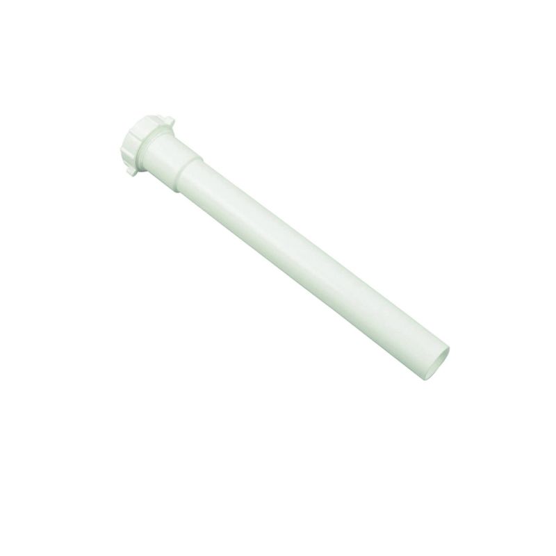 Danco 51669 Pipe Extension Tube, 1-1/4 in, 12 in L, Slip-Joint, Plastic, White White