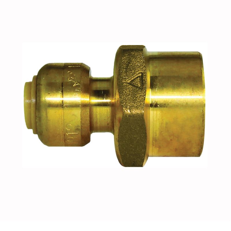 SharkBite U066LFA Pipe Connector, 1/4 x 1/2 in, FNPT, Brass, 200 psi Pressure