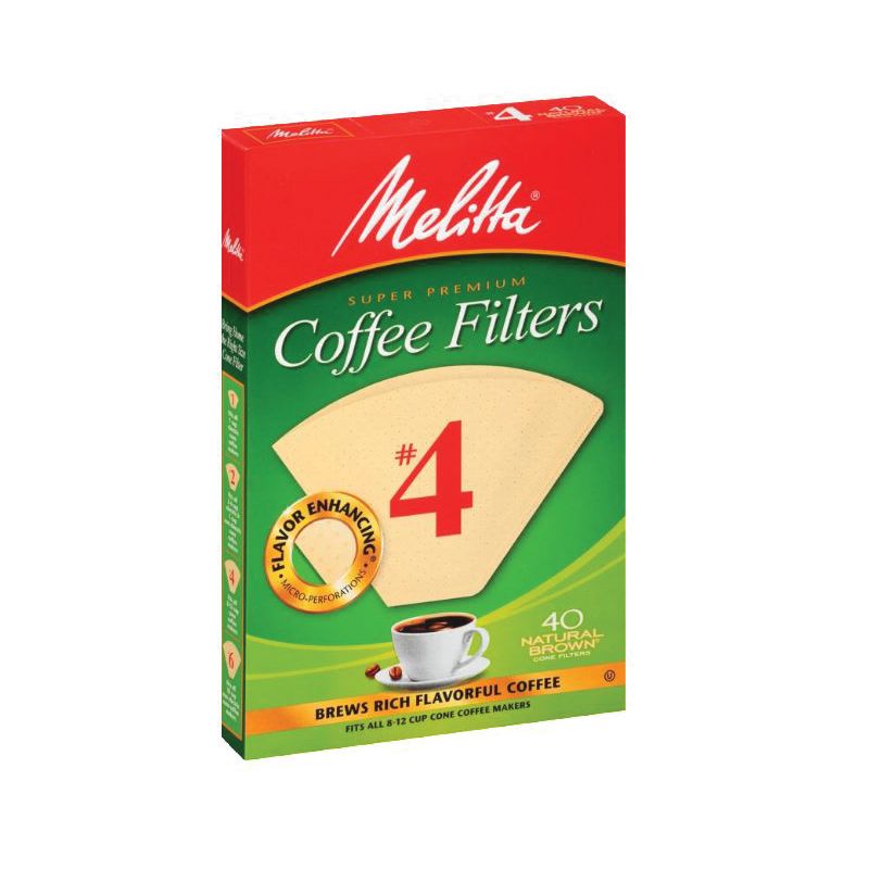 Melitta 3663648 #4 Coffee Filter, Cone, Paper, Natural Brown Natural Brown