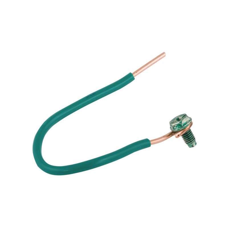 Raco 8983-1 Wire Pigtail, 12 AWG Wire, Copper, Green Green