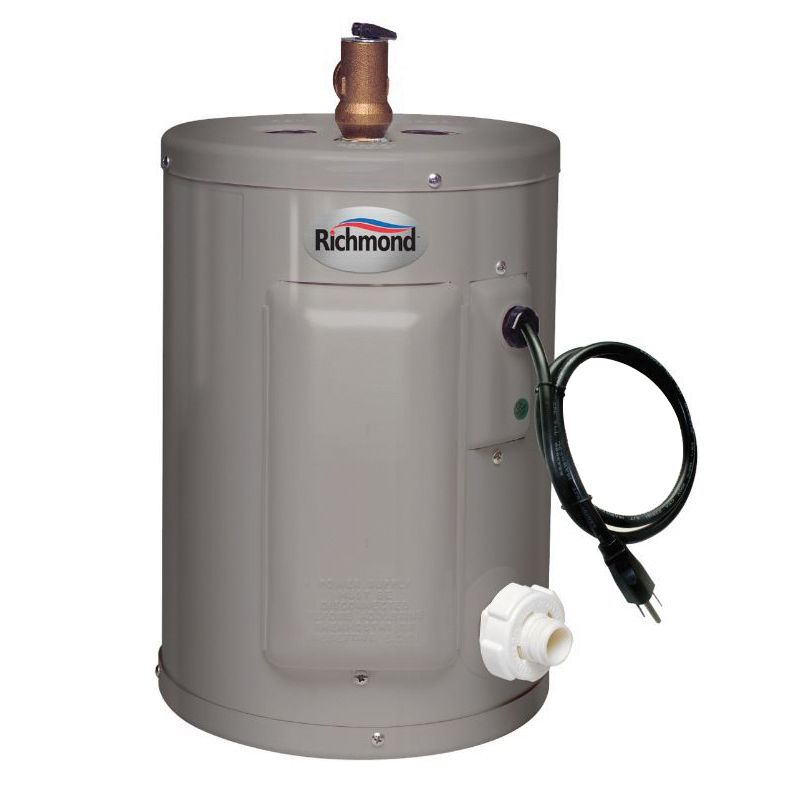 Richmond Essential Series 6EP2-1 Electric Water Heater, 120 V, 1440 W, 2.5 gal Tank, Wall Mounting, Stainless Steel 2.5 Gal