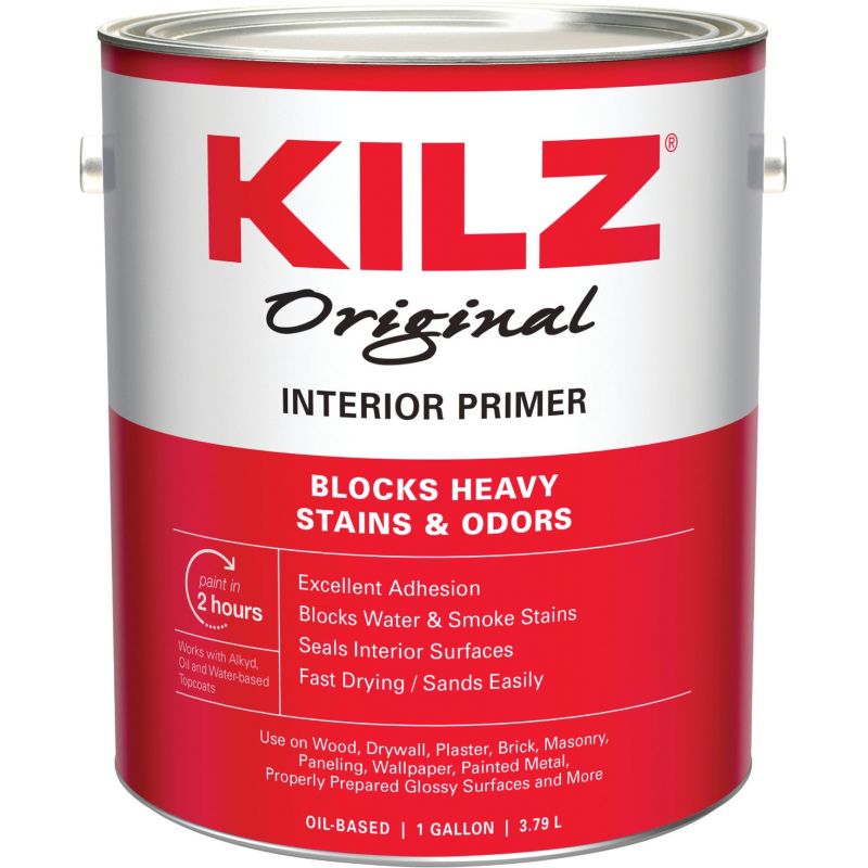 Kilz Original Low VOC Interior Primer Sealer Stainblocker White, 1 Gal. (Pack of 4)