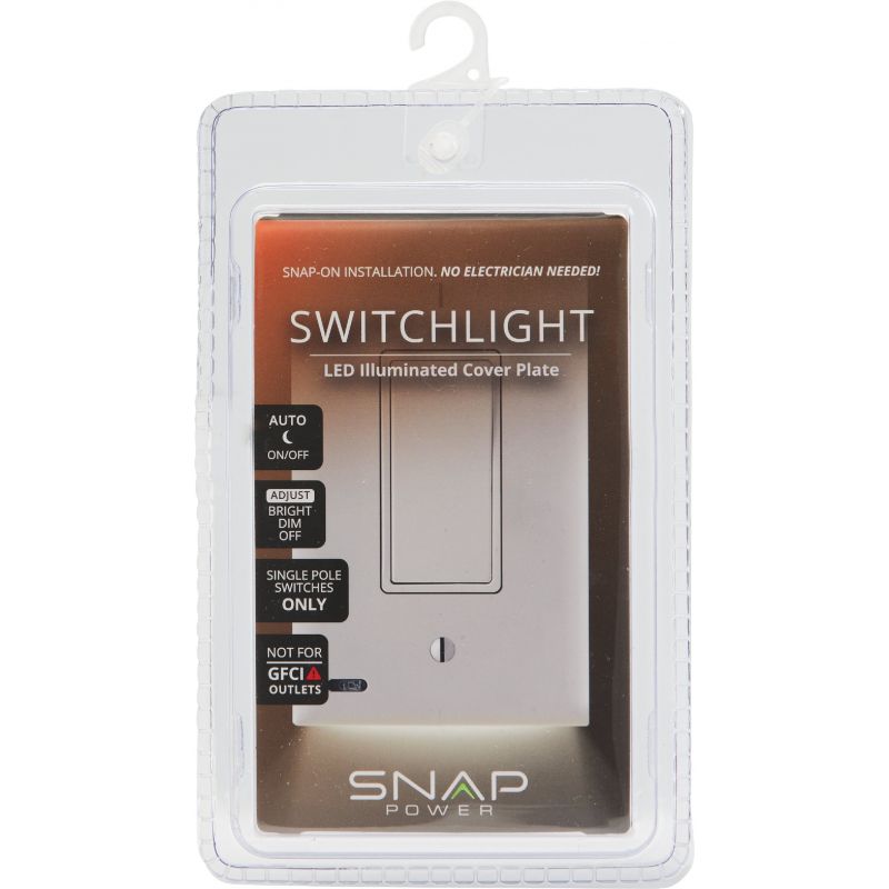 SnapPower SwitchLight Switch Wall Plate White