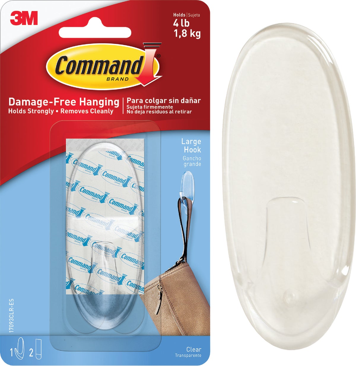 3M 243512 Command Clear Outdoor Window Hooks, Pack of 5