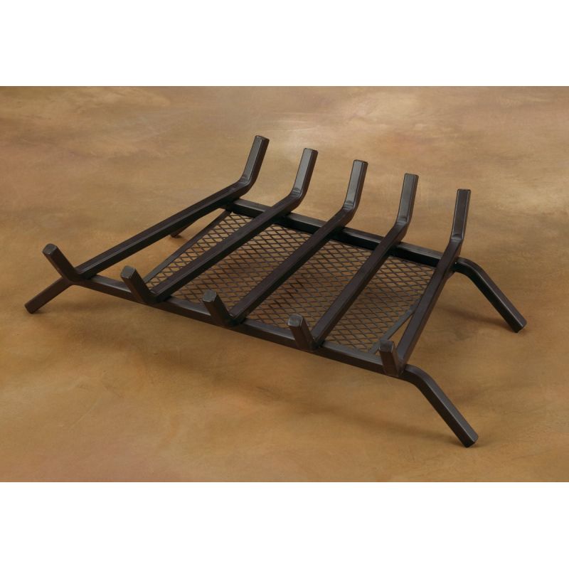 Home Impressions Steel Fireplace Grate with Ember Screen Black