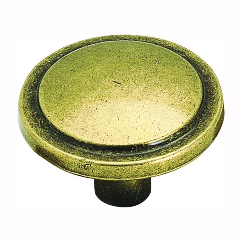 Amerock BP3443BB Cabinet Knob, 13/16 in Projection, Zinc, Burnished Brass 1-1/4 In