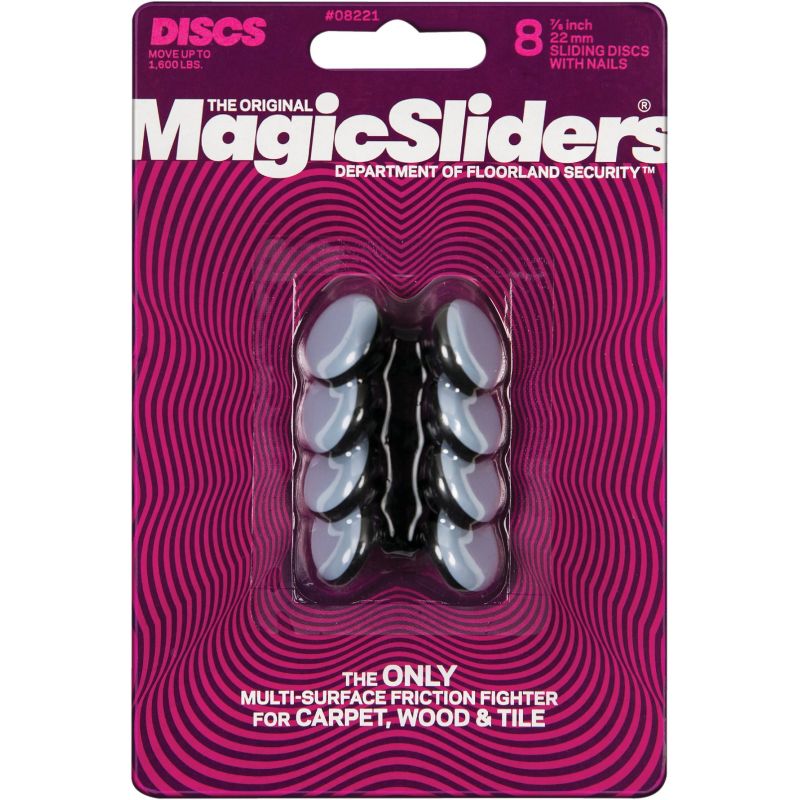 Magic Sliders Round Nail-On Furniture Glide 7/8 In., Gray