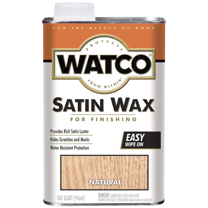 Watco 67041 Finishing Wax, Natural Satin, Liquid, 1 qt, Can