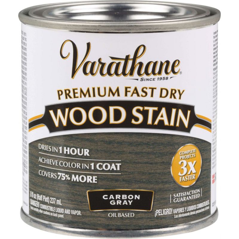 Varathane Premium Fast Dry Interior Wood Stain Carbon Gray, 1/2 Pt.