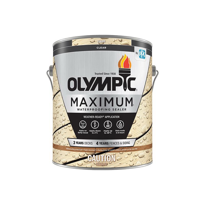 Olympic MAXIMUM 56400C-18.9L Sealant, Clear, Liquid, 18.9 L Clear