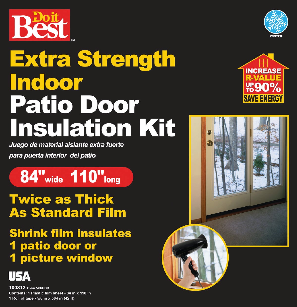 Frost King Patio Door Shrink Window Kit, 84 x 110