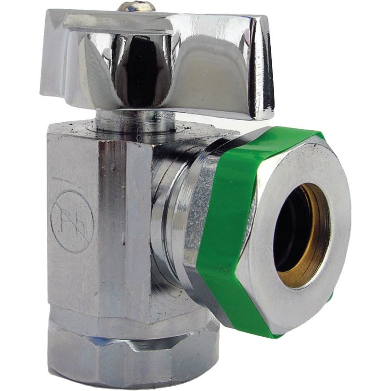 Lasco Iron Pipe Inlet X Iron Pipe Outlet Quarter Turn Angle Stop Valve 1/2 In. IP Inlet X 1/2 In. IP Outlet