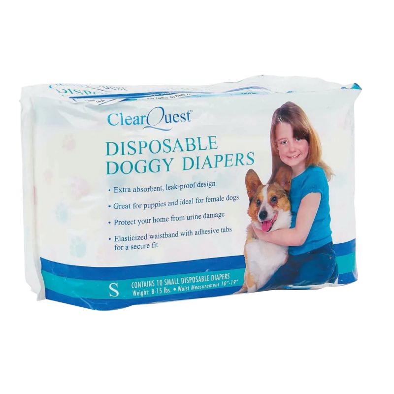 ClearQuest US948 12 Disposable Small Doggy Diapers, 10 to 19 in W