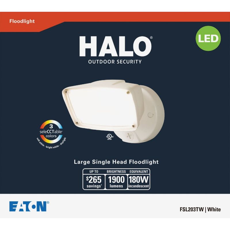 Halo Large Single Head LED Floodlight Fixture White