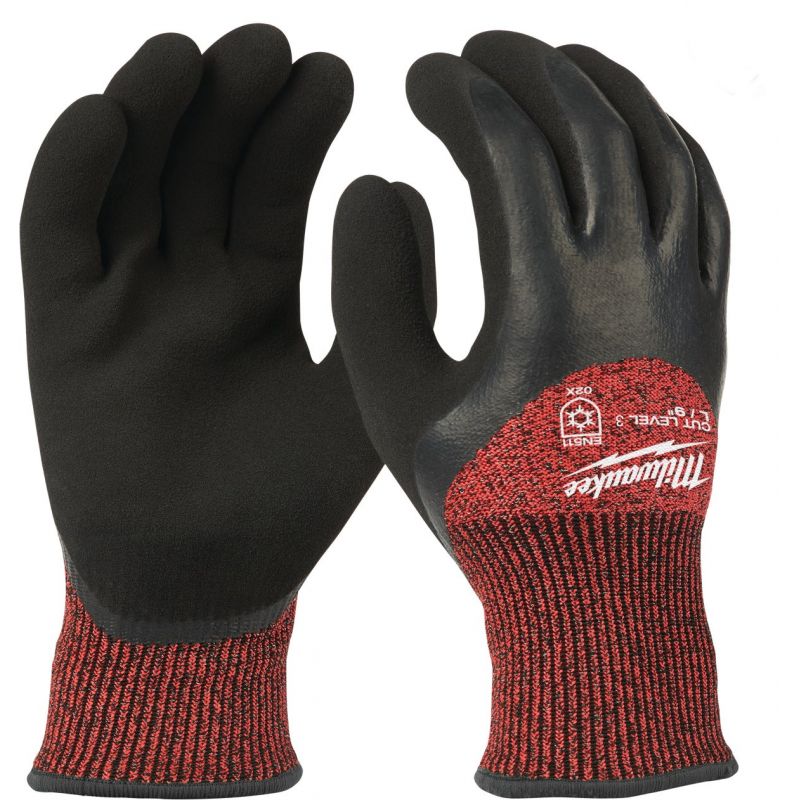 Milwaukee Latex Coated Cut Level 3 Insulated Glove L, Red &amp; Black