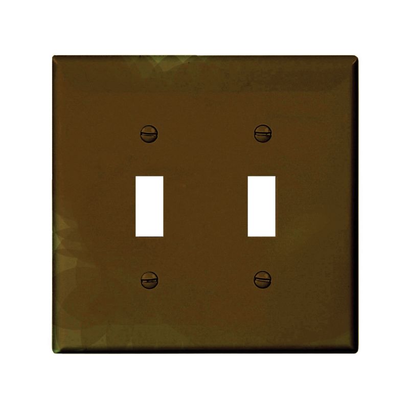 Eaton Wiring Devices PJ2B Wallplate, 4-7/8 in L, 4.94 in W, 2 -Gang, Polycarbonate, Brown, High-Gloss Brown (Pack of 20)