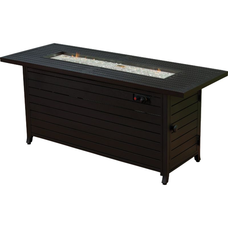 Outdoor Expressions Rectangle Fire Pit Table Black