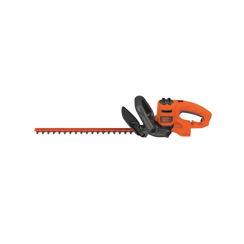 Black+Decker BEHT200 Electric Hedge Trimmer, 3.5 A, 120 V, 5/8 in Cutting Capacity, 18 in Blade, Wrap-Around Handle Orange
