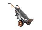 WORX WG050 Yard Cart, 300 lb, Metal Deck, 2-Wheel, 10 in Wheel, Flat-Free Wheel, Comfort-Grip Handle