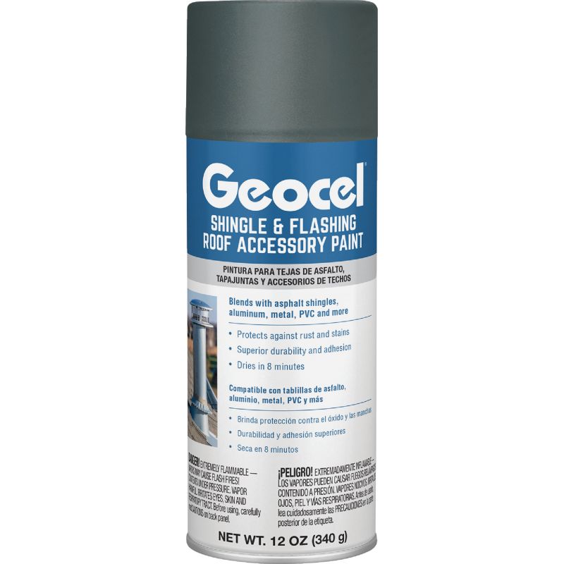 Geocel Shingle &amp; Flashing Roof Accessory Spray Paint Slate, 12 Oz.