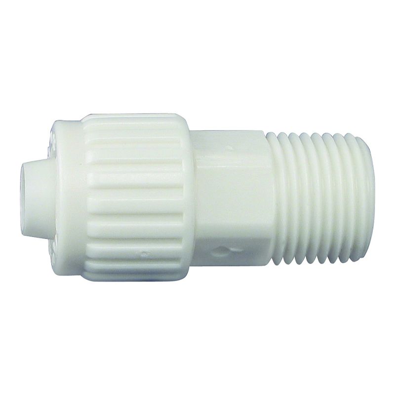 Flair-It 16870 Tube to Pipe Adapter, 3/8 x 1/2 in, PEX x MPT, Polyoxymethylene, White White