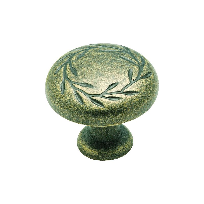 Amerock BP1581R2 Cabinet Knob, 1-1/16 in Projection, Zinc, Weathered Brass 1-5/16 In