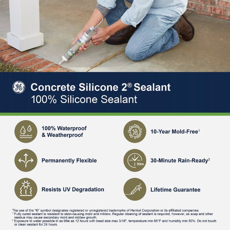 GE Specialty Concrete Silicone Sealant 10.1 Oz., Gray