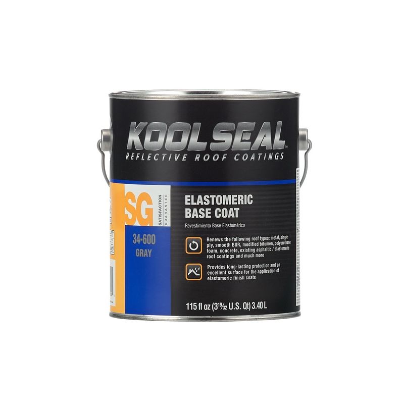 Kool Seal KS0034600-16 Elastomeric Base Coating, Gray, 1 gal, Liquid Gray