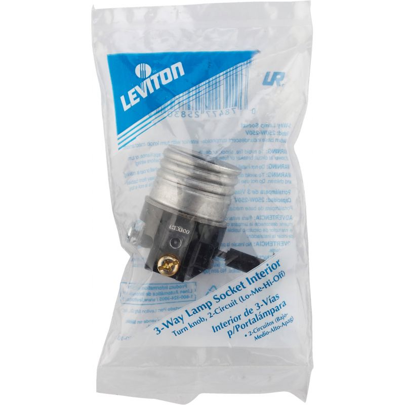 Leviton Phenolic 3-Way Interior Lamp Socket Black