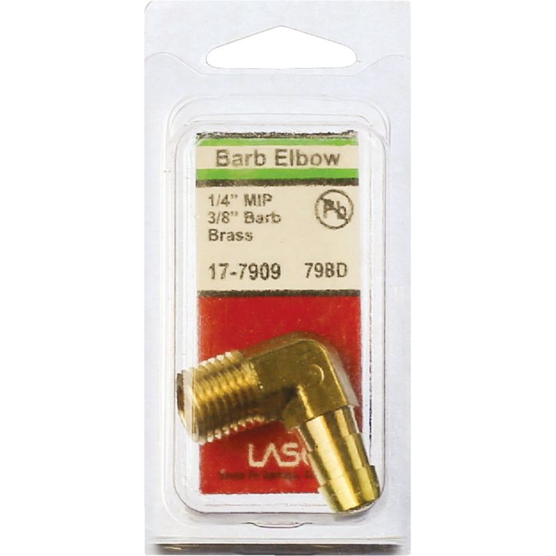 Lasco 90 Deg. MPT x Brass Hose Barbed Elbow 1/4 In. MPT X 3/8 In. Hose Barb