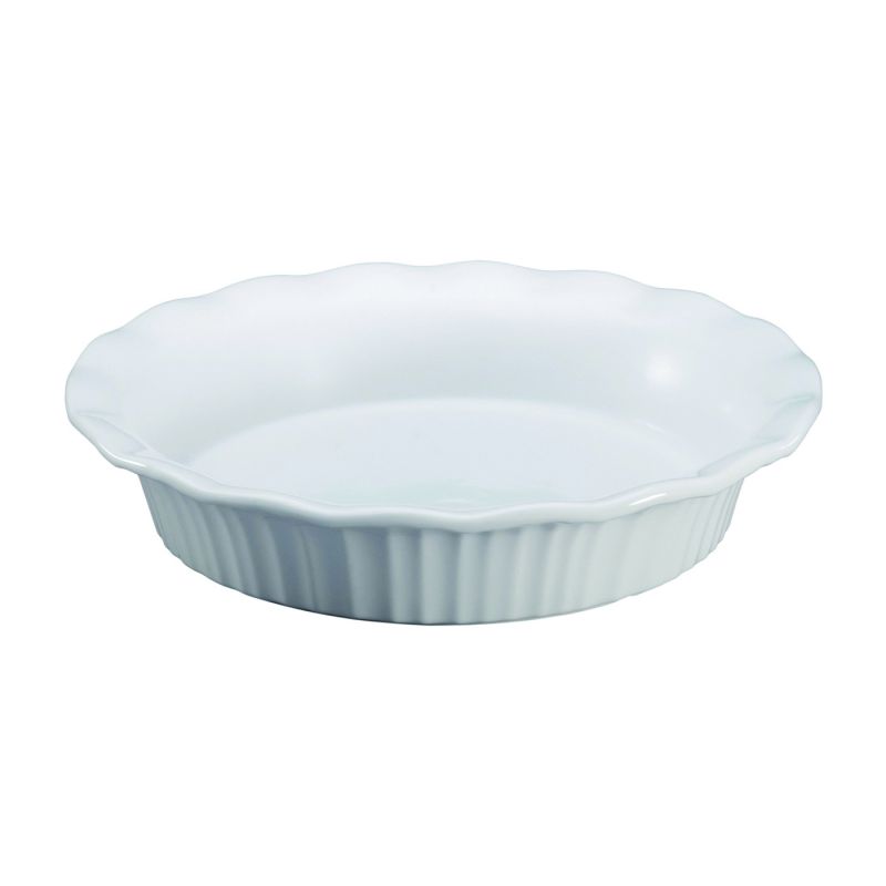 Corningware 1117314 Pie Plate, Ceramic, French White, Dishwasher Safe: Yes French White