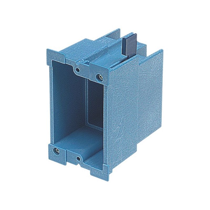 Carlon BH118R Outlet Box, 1 -Gang, PVC, Blue, Clamp Mounting Blue