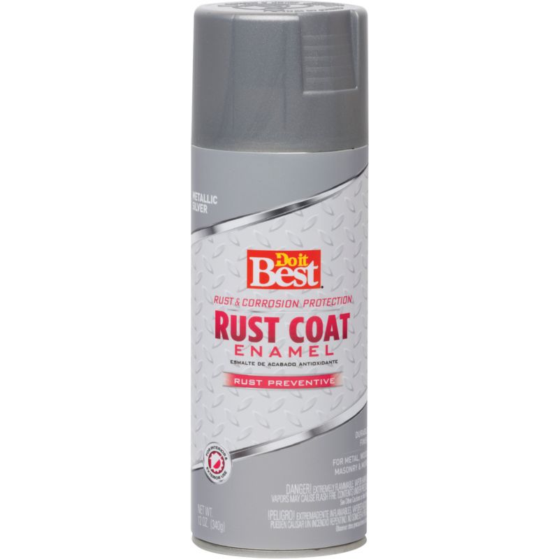 Do it Best Rust Coat Metallic Finish Anti-Rust Spray Paint Silver, 12 Oz.