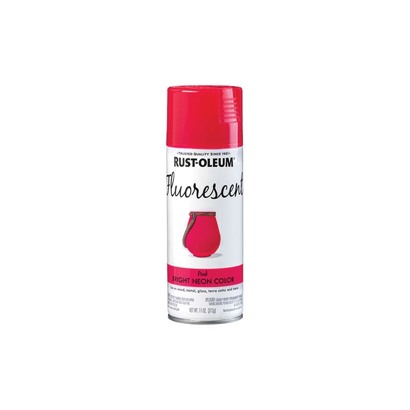 Rust-Oleum 342569 Specialty Paint, Flat/Matte, Fluorescent Pink, 11 oz, Aerosol Can Fluorescent Pink