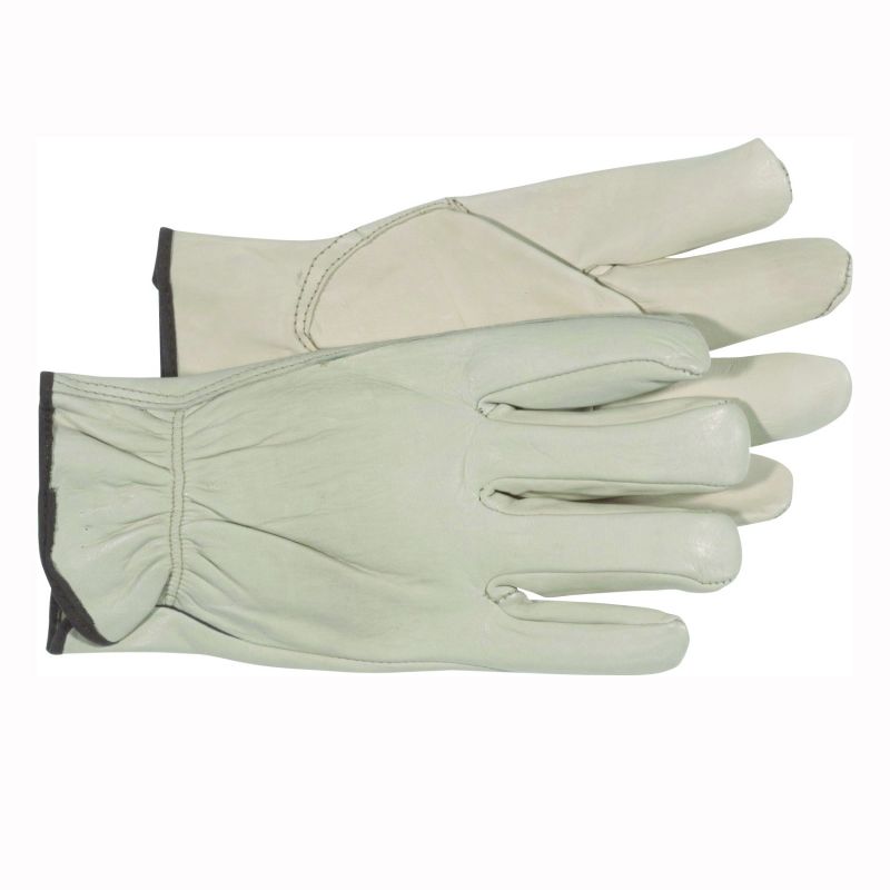 Boss 4067XL Gloves, Men&#039;s, XL, Keystone Thumb, Open, Shirred Elastic Back Cuff, Cowhide Leather, Natural XL, Natural