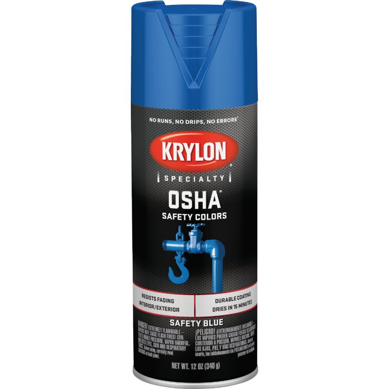 Krylon OSHA Spray Paint Safety Blue, 12 Oz.