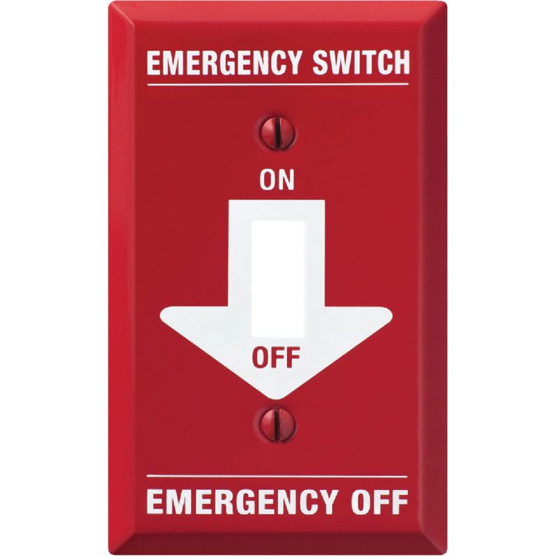 Amerelle PRO Emergency Stamped Steel Switch Wall Plate Red